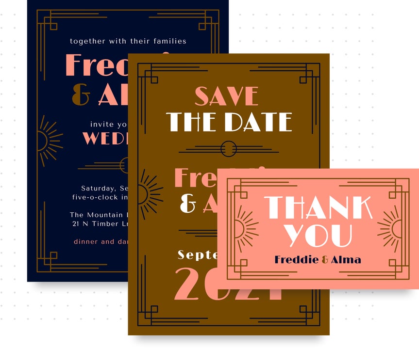customizable wedding invitation templates and save the date templates by BeFunky