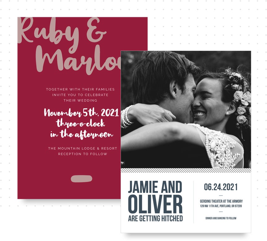 customizable wedding invitation templates by BeFunky