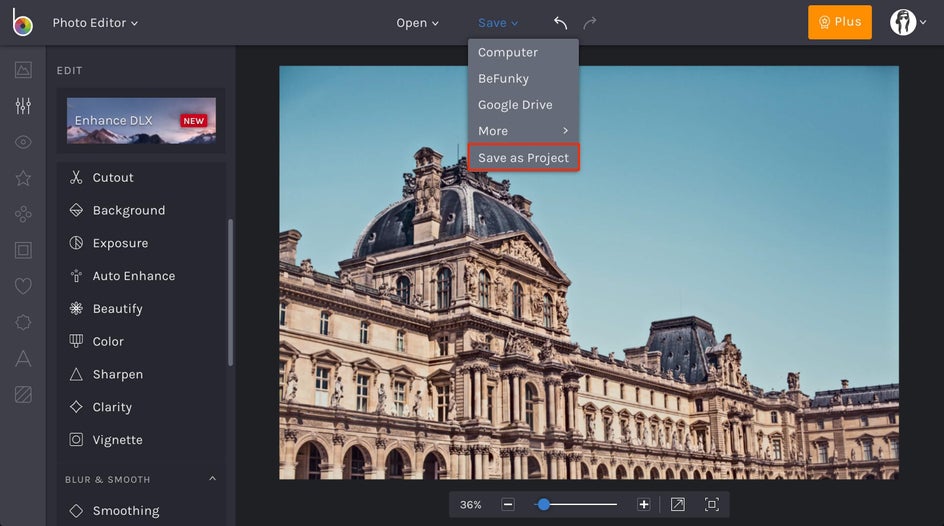 how to sharpen image in BeFunky