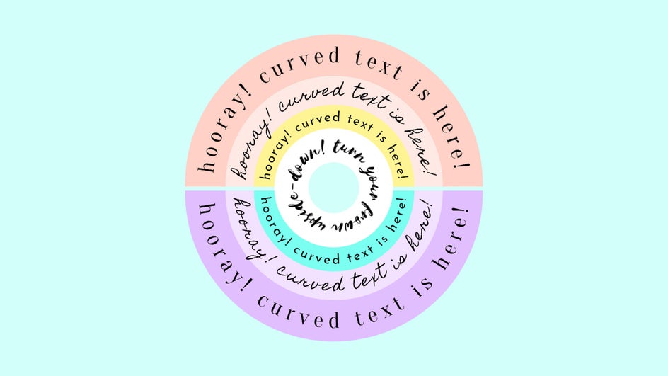 Circular curved text