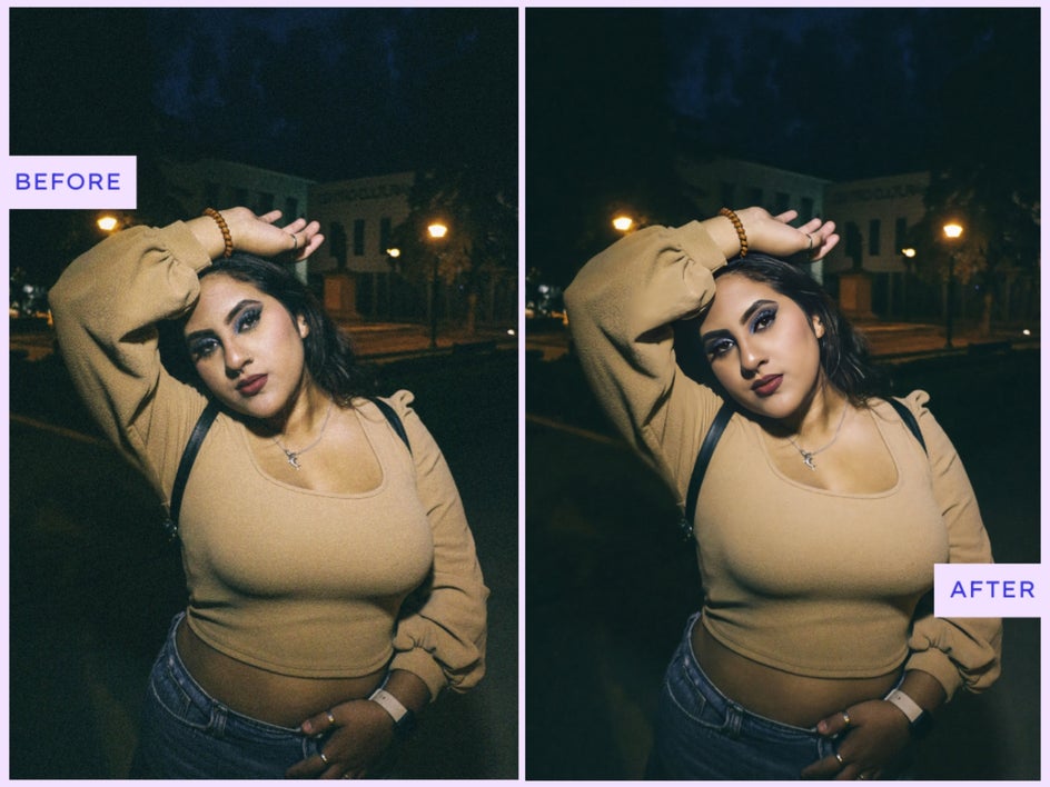 denoise low light before after
