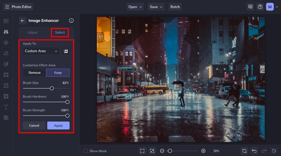 select tab of ai enhancer