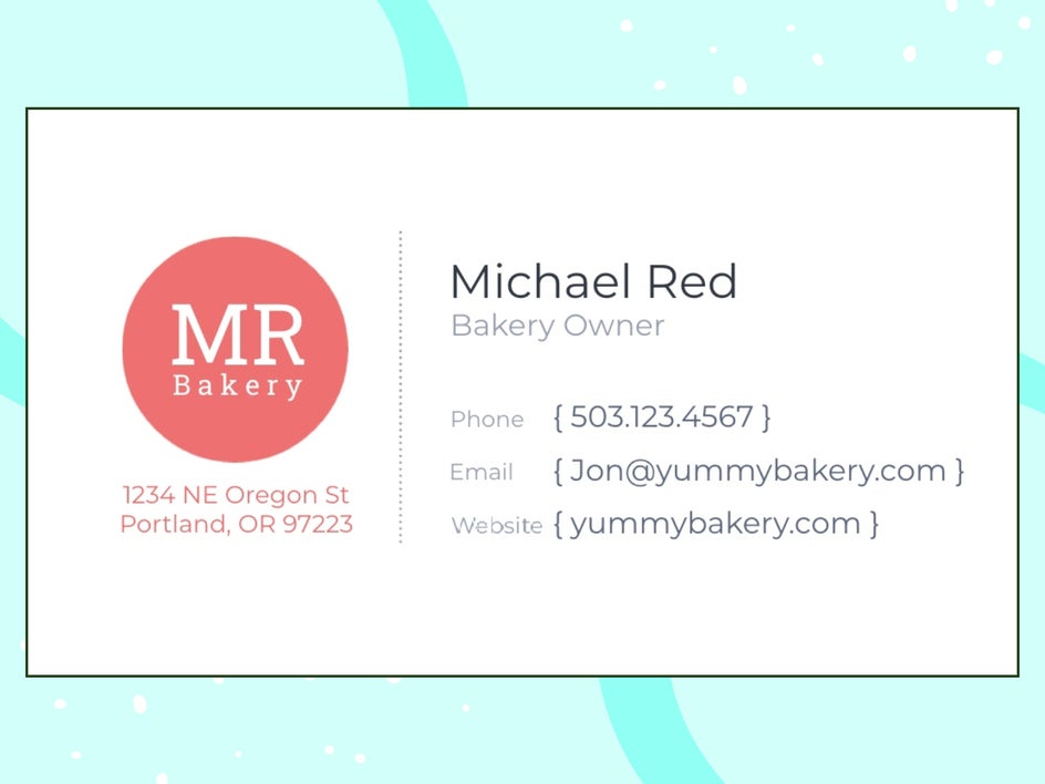 business card template example
