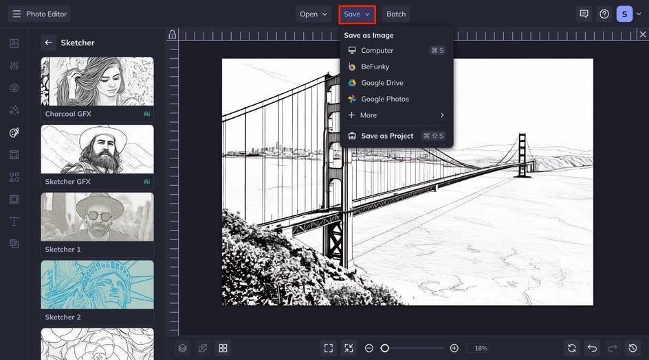 save sketcher effect