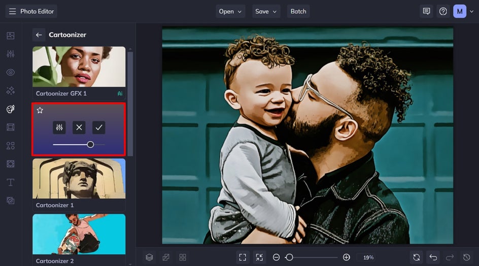 choose a cartoon effect