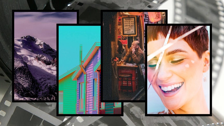 A series of 4 pictures showing different effects from the Darkroom category